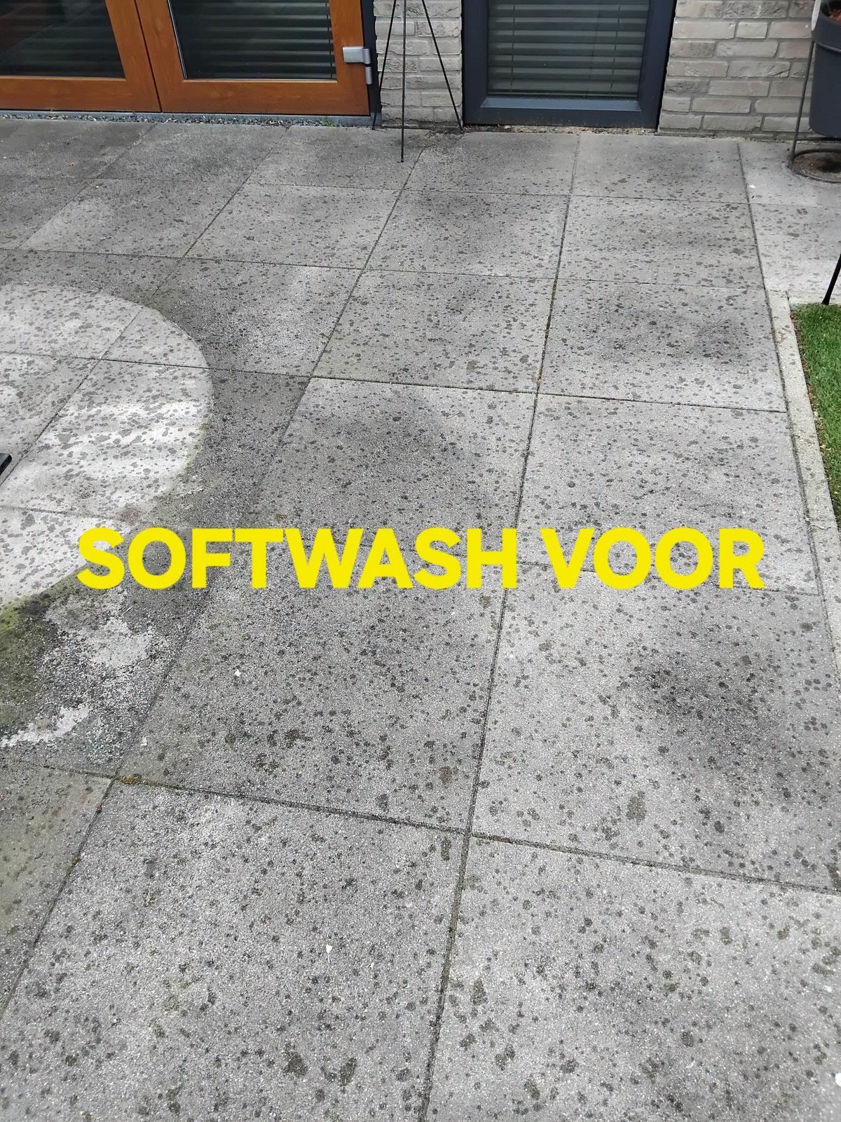 Softwash terras, oprit en bestrating voorbeeldfoto