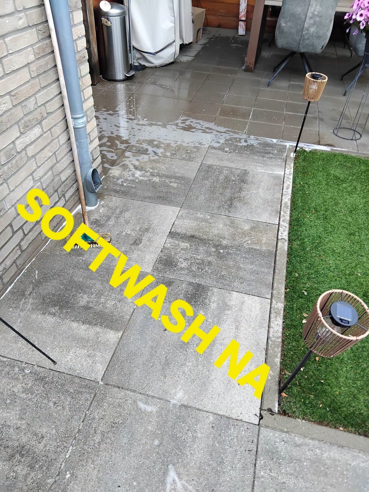 Softwash terras, oprit en bestrating voorbeeldfoto